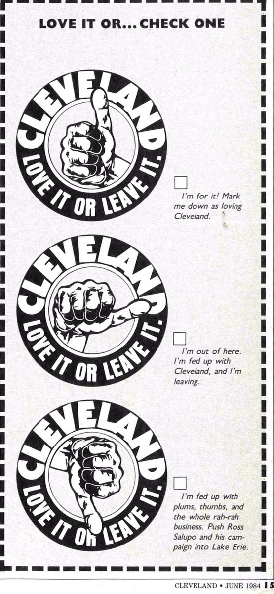 Cleveland. Love It or Leave It.  Source: <a href="/Cleveland_PL/">Cleveland Public Library</a> from June, 1984 <a href="/ClevelandMag/">Cleveland Magazine</a>
