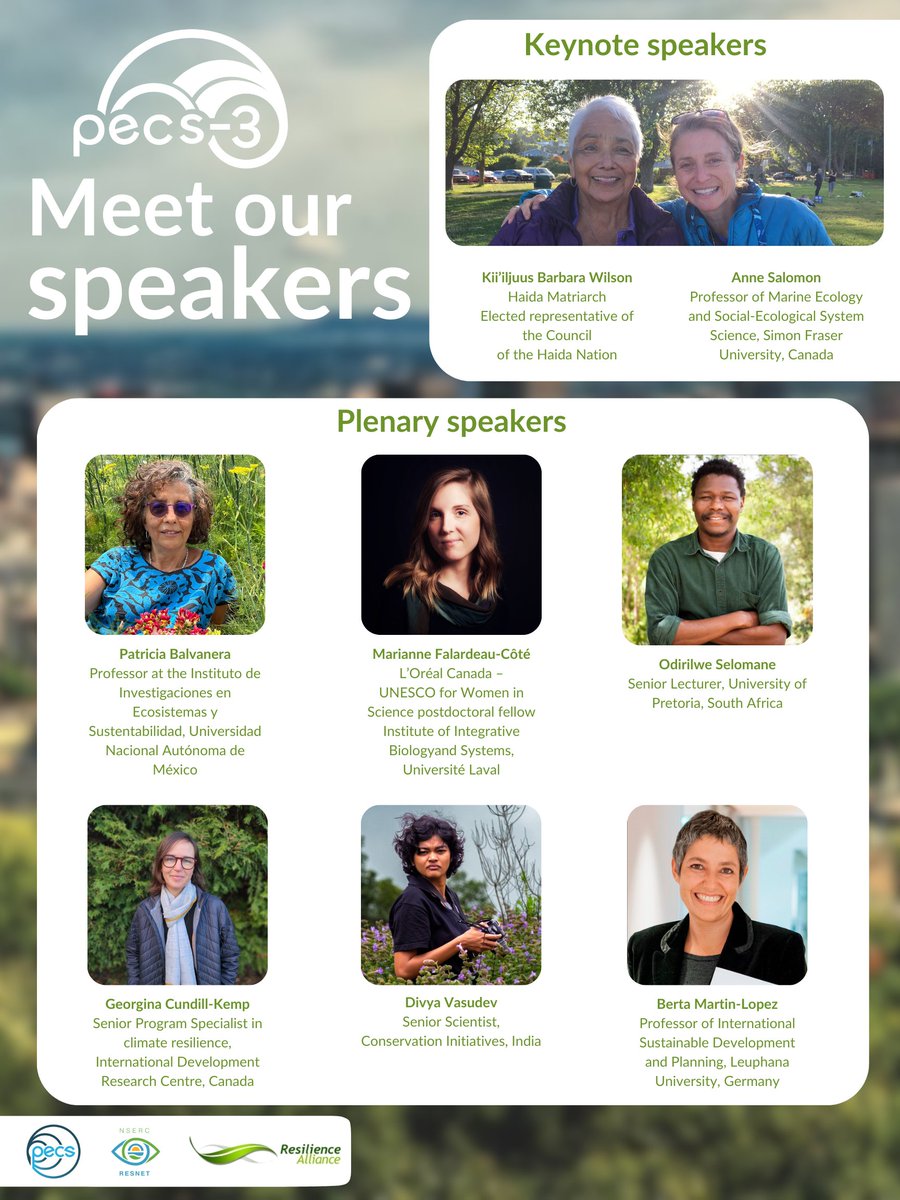 The keynote and plenary speakers for our upcoming PECS-3: Pathways to Sustainability have been announced! Learn more about the speakers on the PECS-3 website: event.fourwaves.com/pecs2024/pages…
