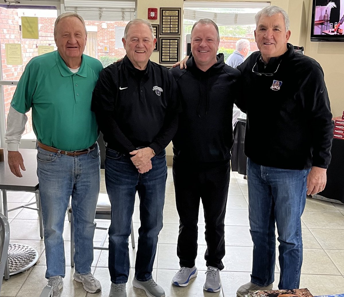 Always special to spend time with my Conway High School coaches! Bobby Hill, Jerry Joe Harrison and Buzz Bolding have had a huge influence on me as a player, coach and man! So blessed!