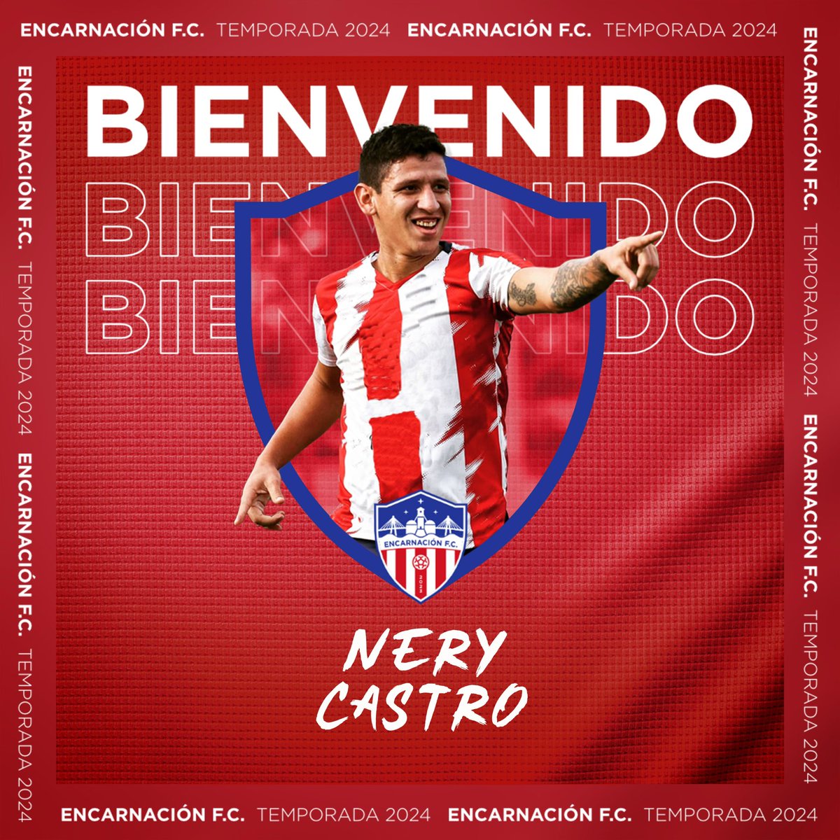 Nery Castro es nuevo jugador de Encarnación FC. 🔴⚪️

¡Bienvenido a la Perla del Sur, Nery! 🏟️⚽️

#VamosEncarnación • #SueñodePrimera