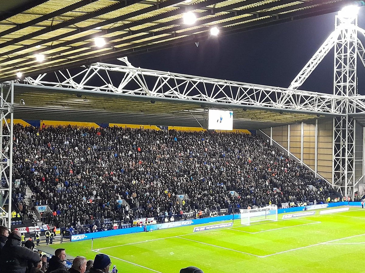 Sheffield Wednesday fans in the sold out away end at Preston tonight👏 #SWFC