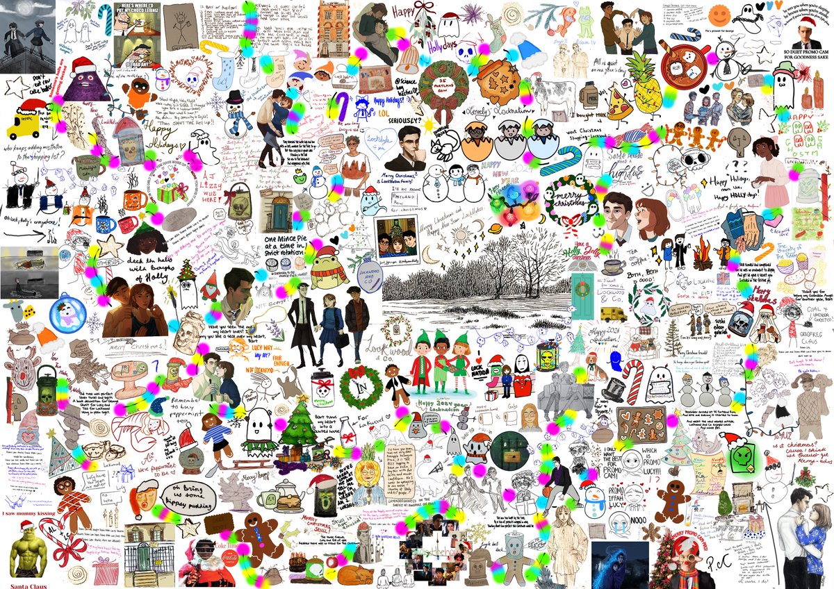 lavenderghostco's tweet image. THE HOLIDAY THINKING CLOTH!! ❤️✨

A whopping 938 DOODLES (!!) from the WONDERFUL agents of LockNation!!😍🖤🧡💙

I can't thank ye enough for always joining in on these, they are such a BEAUTIFUL collection of our wonderful family!!🥹✨

#SaveLockwoodandCo
#VirtualThinkingCloth4