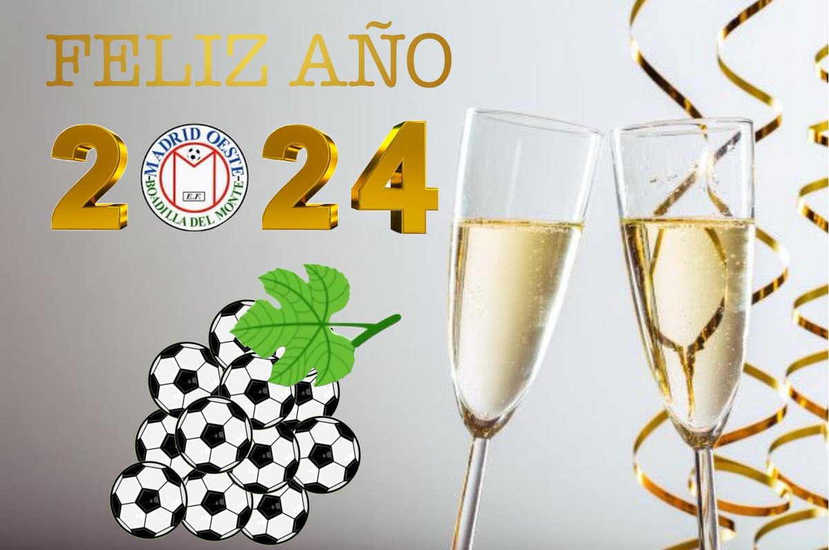 ¡La Escuela de Fútbol 🔴 ⚪ os desea un año 2️⃣0️⃣2️⃣4️⃣ lleno de buenos momentos, sueños cumplidos y muchos goles ⚽!