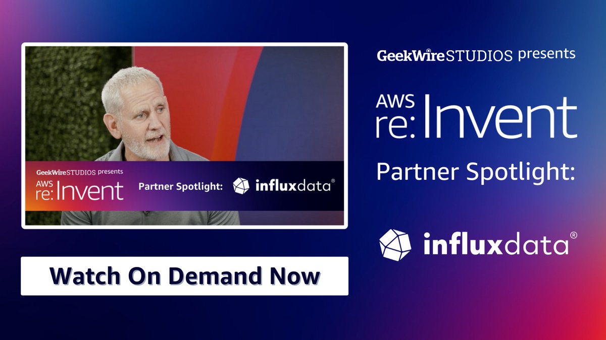 #Sponsored #GWStudios We recently heard from Evan Kaplan, CEO of @InfluxDB during a compelling Partner Spotlight at AWS re:Invent! The interview, sponsored by @InfluxDB, is available now at youtu.be/bneyYeKrwKY?si… Discover more Partner Spotlights at geekwire.com/2023-aws-guide…