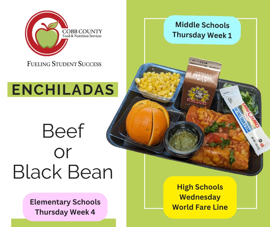 CobbCountyFNS's tweet photo. Sneak Peak!
Look forward to some exciting and delicious new items that will be added to our menu in 2024! Keep a lookout for these and many more.
Find our full menu here: https://t.co/mP65tTe7B6
#FuelingStudentSuccess #K12CulinaryCulture #GSNAMinded https://t.co/NX4gi1qObd
