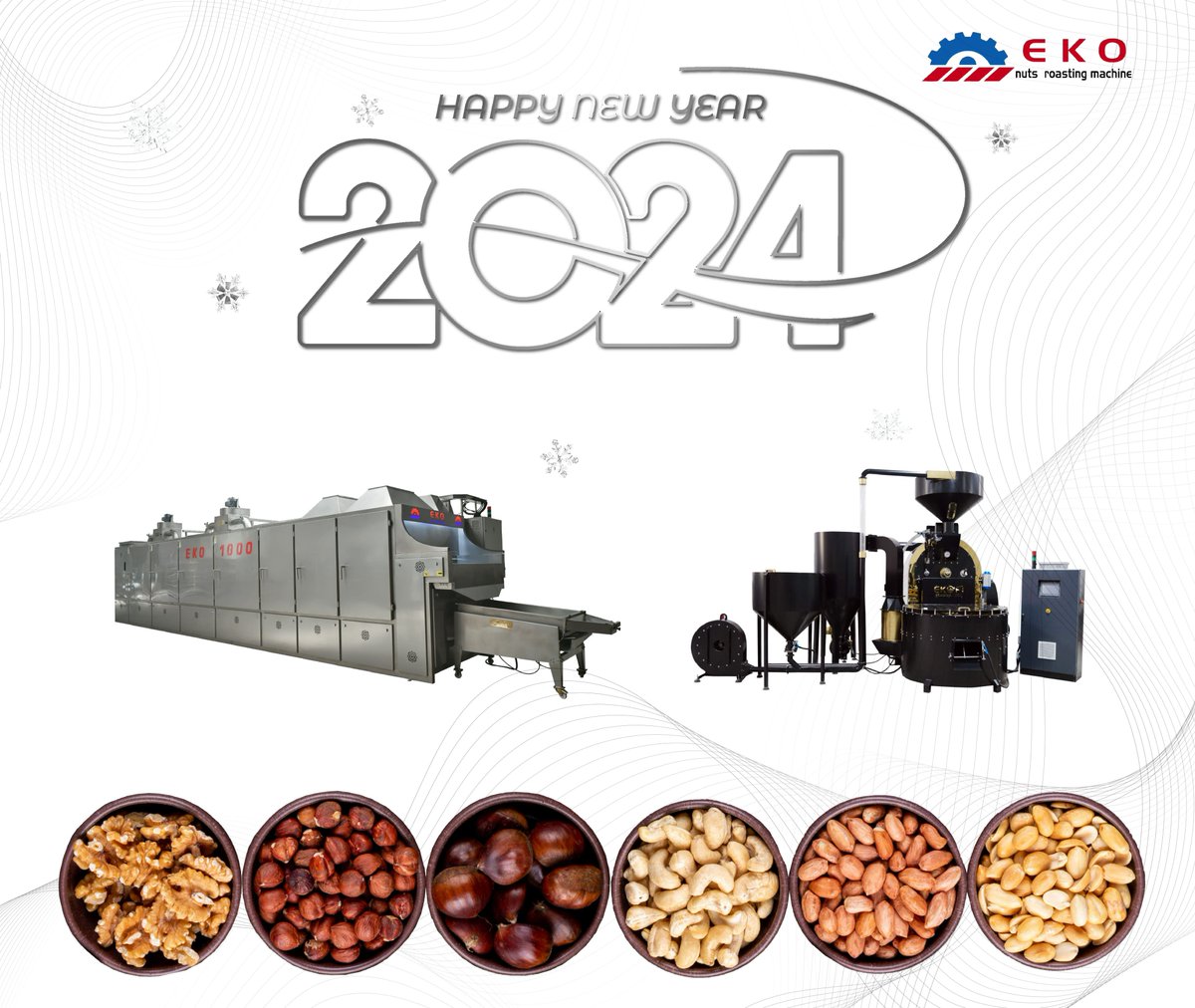 serifburak1's tweet image. As Ekoroast nuts roasting machine, we hope that 2024 brings health, peace and success to everyone...
Happy New Year....Welcome 2024
#Ekoroast #KMSMachine #HappyNewYear2024 #nutroastingmachine #nutsroasting