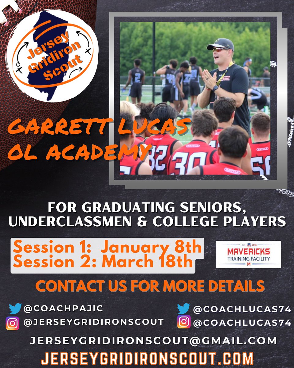 CoachTomPajic's tweet photo. ๐จJersey Gridiron Scout OL/TE Academy with @Coach_Hawk64 @CoachLucas74
Check All our Position Training Sessions here.
https://t.co/xAEtL87U5y
Contact us by Email & Register Today!
#InTheTrenches ๐
#OLWork ๐ช๐ผ
#STACKdays ๐ธ๐น๐ธ
#JerseyJuice ๐ https://t.co/jvJHY89IWt