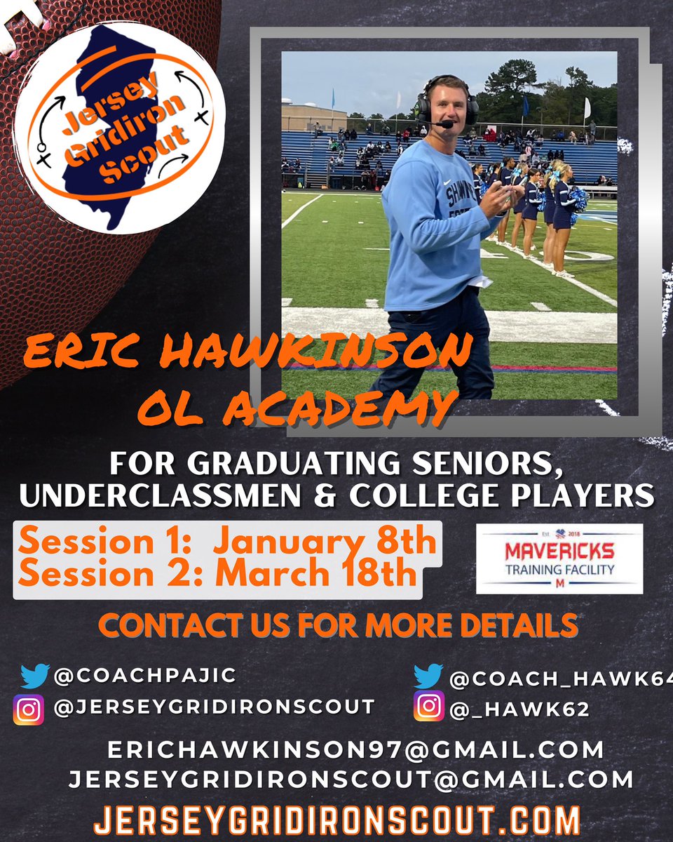 CoachTomPajic's tweet photo. ๐จJersey Gridiron Scout OL/TE Academy with @Coach_Hawk64 @CoachLucas74
Check All our Position Training Sessions here.
https://t.co/xAEtL87U5y
Contact us by Email & Register Today!
#InTheTrenches ๐
#OLWork ๐ช๐ผ
#STACKdays ๐ธ๐น๐ธ
#JerseyJuice ๐ https://t.co/jvJHY89IWt