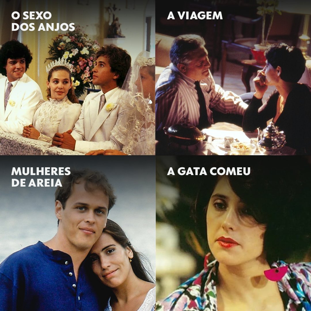 globoplay's tweet photo. Qual sua novela favorita de Ivani Ribeiro?

#OSexoDosAnjos
#AViagem
#AGataComeu
#MulheresDeAreia https://t.co/lvRohILZvg