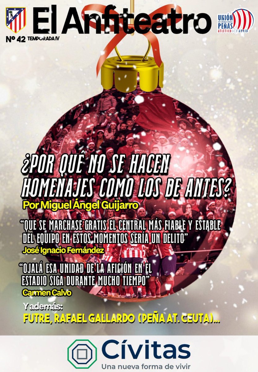 unionatm's tweet photo. Ya disponible El Anfiteatro Número 42.

Dejamos el enlace de descarga 👇

https://t.co/hh8ek5OYjK

Encontrarás artículos de periodistas y grandes atléticos. 
Colaboradores como @rubenuria, @PatriciaCazon, @Alex_Requeijo
@maguijarro, @PauloFutre 

Siga el hilo 👇 https://t.co/DxhEZBEDtz