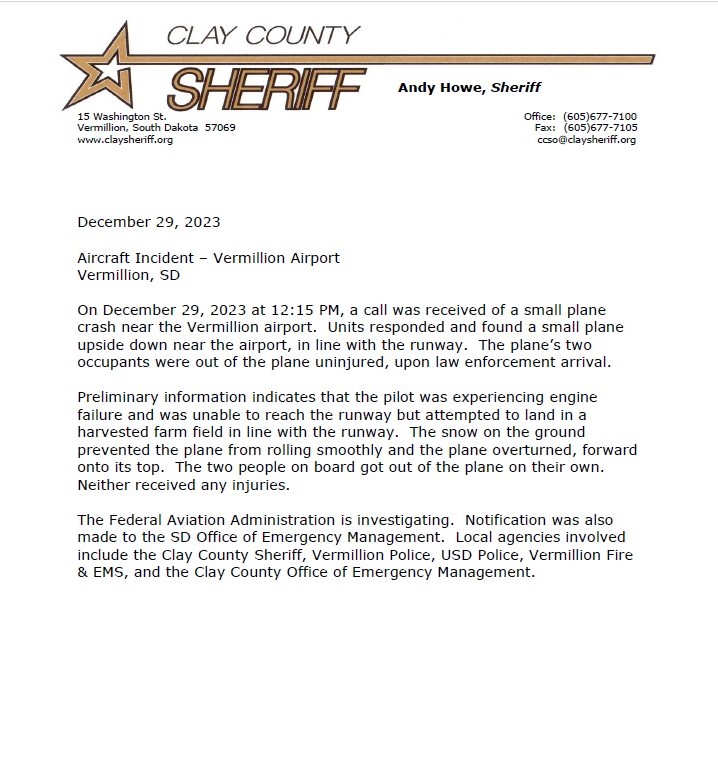 Clay Co SD Sheriff tweet media