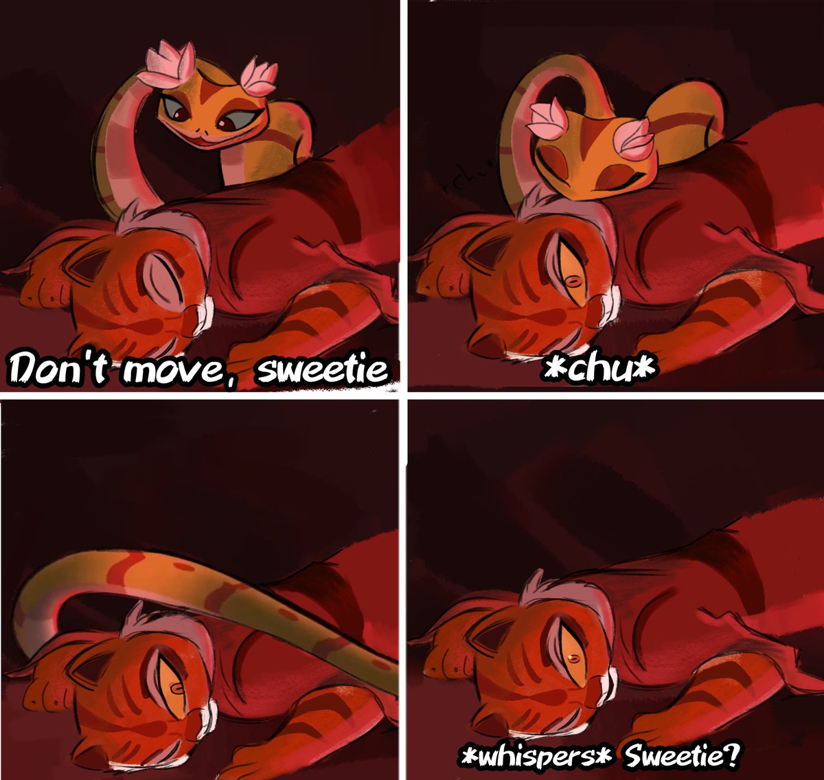 McduckBaguette2's tweet photo. I'm sorry, the Tiger-Snake Yuri was too strong 😔 and I think I put a bit too much effort in it 
#KungFuPanda4 #Tigress #Viper #yuri https://t.co/VHIJug23a8