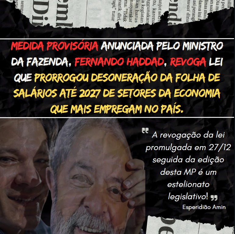 esperidiaoamin_'s tweet photo. A revogação da lei promulgada em 27/12 seguida da edição desta MP é um estelionato legislativo! Conversei com lideranças do meu partido requerendo uma reunião de líderes com o Presidente do Congresso. Essa MP deve ser rejeitada pelo Presidente Pacheco! https://t.co/l65xEEbE4B
