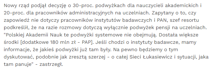 Antoni Grabowski (@dragrabowski) on Twitter photo Czy ministerstwo chce zmieniać regulacje dotyczące pensjii w instytutach PAN? Od paru lat były one związane z pensjami na uczelniach, a z tej wypowiedzi wynika, że ma być tutaj niepokojąca zmiana <a href="/PAN_akademia/">Polska Akademia Nauk</a> <a href="/JemielniakD/">Dariusz Jemielniak</a> <a href="/m_gdula/">Maciej Gdula</a> Czy ministerstwo chce zmieniać regulacje dotyczące pensjii w instytutach PAN? Od paru lat były one związane z pensjami na uczelniach, a z tej wypowiedzi wynika, że ma być tutaj niepokojąca zmiana <a href="/PAN_akademia/">Polska Akademia Nauk</a> <a href="/JemielniakD/">Dariusz Jemielniak</a> <a href="/m_gdula/">Maciej Gdula</a>