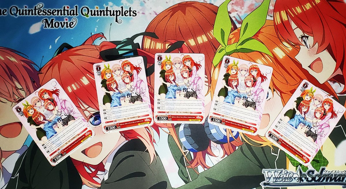 2one2ded's tweet photo. Finally got my hands on all 5!
#ninonakano #quints #quintuplets
#ws2tcg https://t.co/LfnPVj93bP