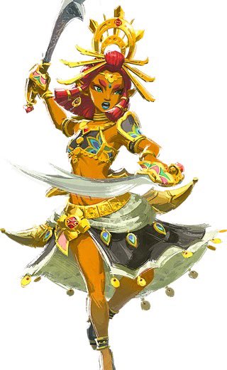 Zonaichampion's tweet photo. I still find it so awesome how one of Riju’s official TotK art has her making the same pose as the Gerudo that will attack you when you try to free the carpenters in OOT. It’s such a cool callback! https://t.co/wikNcCfI87