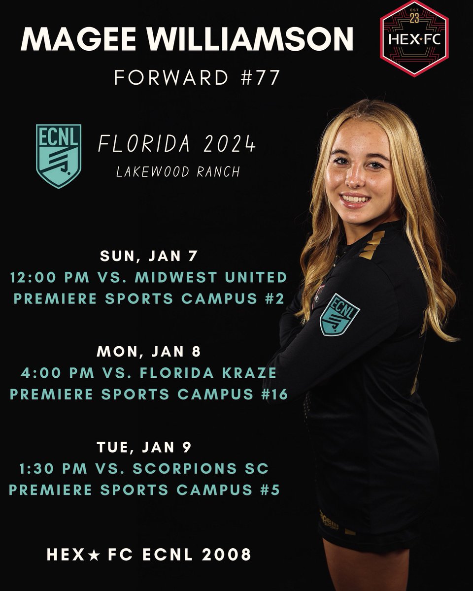 ECNL Florida Showcase Schedule