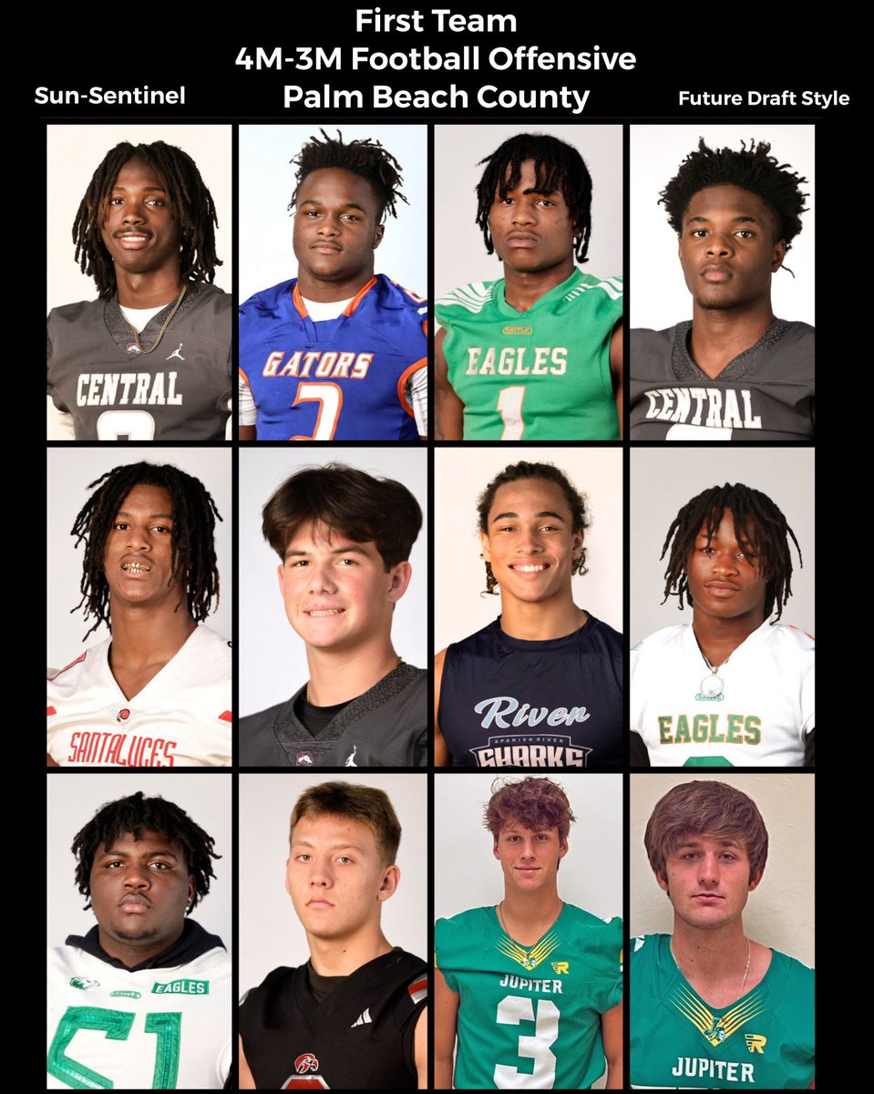 Palm Beach County 1st Team by Sun-Sentinel. 4M-3M Football Offensive