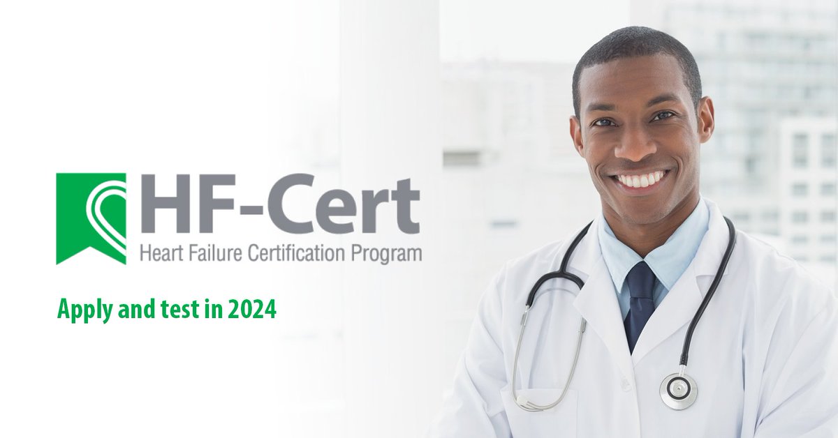 Did you miss your chance to take the HF-Cert™ exam in 2023? Don't worry! Your next chance to test is coming in January. Demonstrate your expertise in HF treatment - apply by January 24 and earn the HF-Cert™ credential in 2024. hfsa.org/hfcert #CardioTwitter