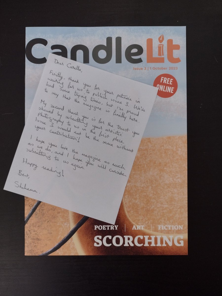 catalogofdream's tweet photo. CandleLit Magazine Issue 3: Scorching 
Tafader Publishing 
Editor &amp; Cover Art by Shahema Tafader 
@ShahemaTafader
https://t.co/dXoqMuWsy6
#artmagazine #litmag https://t.co/wHmd6VnmZz