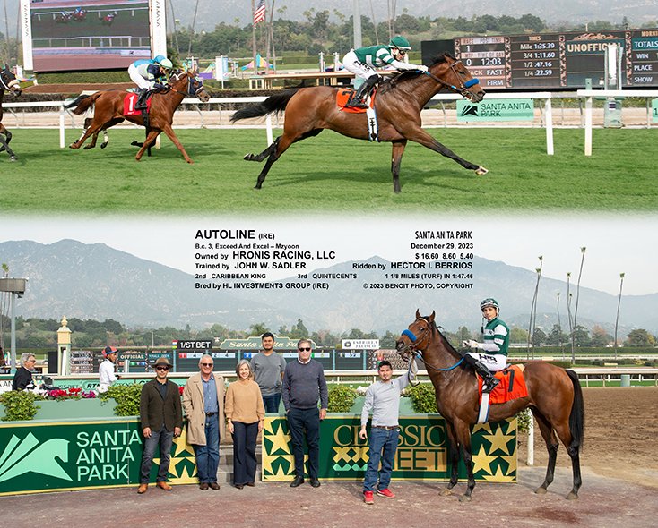 sadlerracing's tweet photo. A great start to a holiday weekend of racing. Autoline broke his maiden #sadlerstyle in the 1st race @santaanitapark  Congratulations to his amazing owners @stephrosa3 @KostaHronis @Hronis_Racing 
Thank you to our wonderful team!  @johnwsadler @JuanLeyva1984 @NathalieDarley https://t.co/4rjgx1cMAy