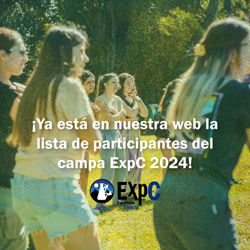 📣 ¡Ya está disponible el listado de participantes para el campa ExpC 2024! 
expedicionciencia.org.ar/campamento-par…
✨¡Que comience la aventura!✨

#campamentosExpC