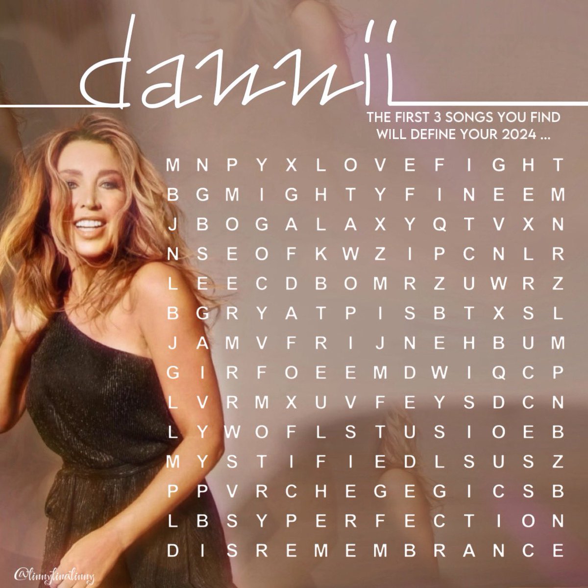 TinnyTinaTinny's tweet photo. The first three @DanniiMinogue songs you find will define your 2024 ๐ Go, go, go, GO โฆ โโโ https://t.co/VBfJAfOn3N