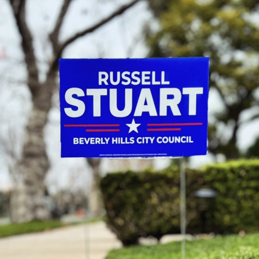 Yard Signs are now available! Join our grassroots movement to 'Protect our Future' in #BeverlyHills #electstuart #russellstuart4bh #protectourfuture