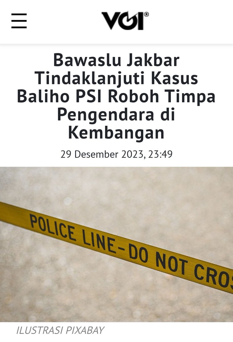 Partai Baliho memakan korban karena balihonya.. 

Tondo-tondonya mulai kelihatan ini partai ga lolos ke senayan.. 

Kasihan korbannya.. 

Video di reply.. 

voi.id/berita/343331/…