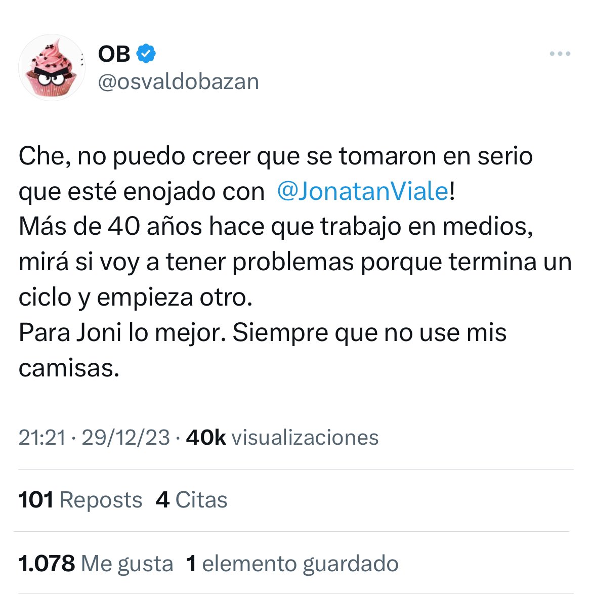 JonatanViale's tweet photo. Soltá, Edu. 
Vos podés. https://t.co/1OhDuH6uXw