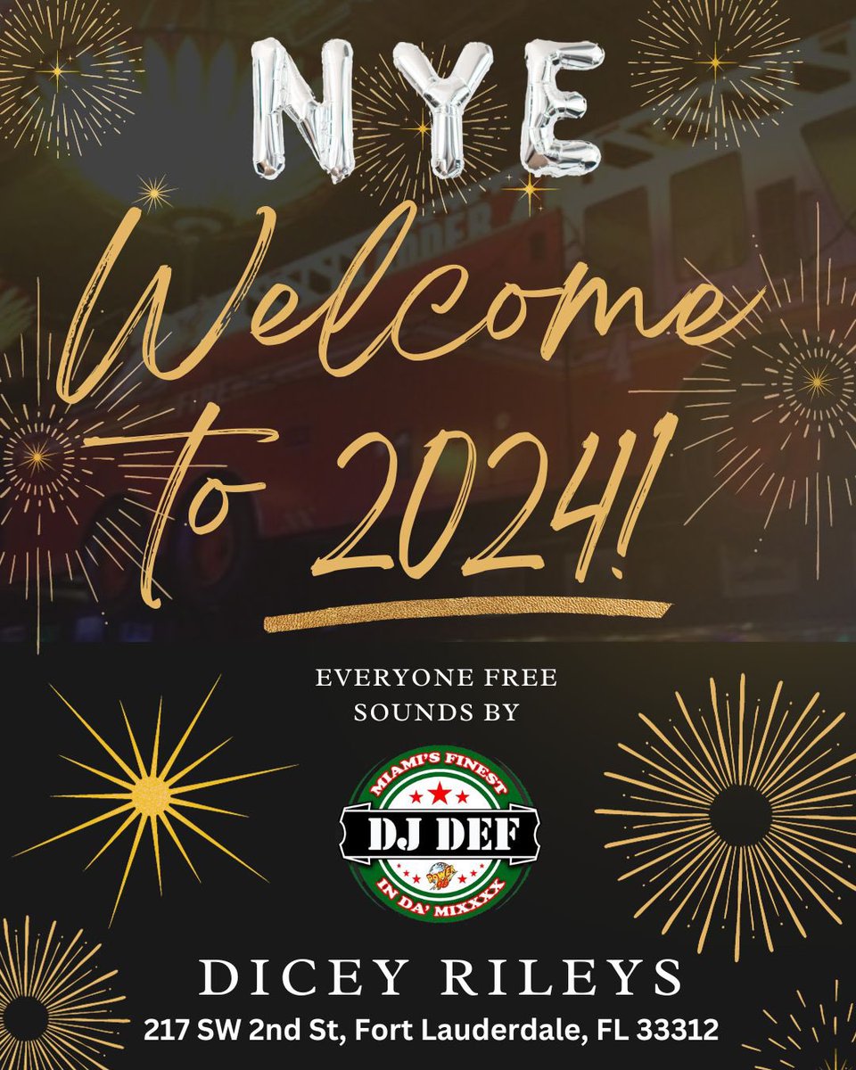 DJDEF96's tweet photo. New Year’s Eve 2024 party at Dicey Riley Irish Pub! #nye #NYE2024 #ftl #downtownftl #djdef #inthemix #party #drink #dance https://t.co/6SbwI1uFOD