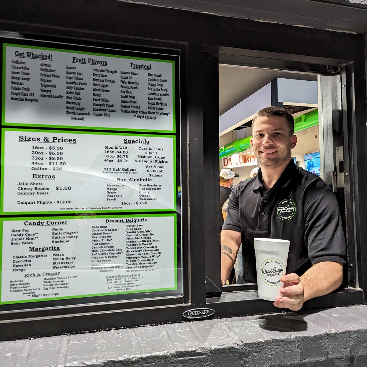 WiseguysDaks's tweet photo. The Drive-Thru is now OPEN! Y'all come see us! 14372 University Ave Hammond LA #drivethrudaiquiris #HammondAmerica #Louisiana https://t.co/XmSgZrm9Ah