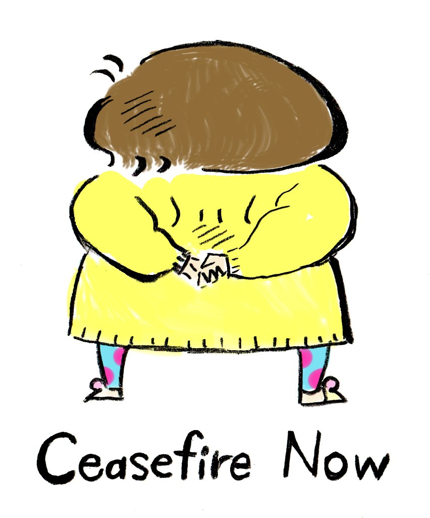 watermleon's tweet image. 私も倣ってみました。
今起きている暴力行為に、圧力に対してです。
描ける方はアマビエの時のように描いてみては？
#comicartists4ceasefire #停戦を訴えるマンガ描き #CeasefireNOW