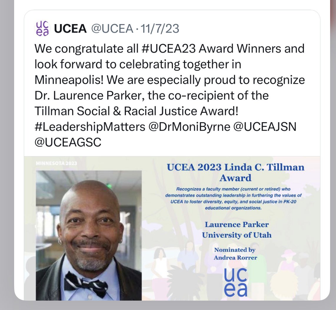 MichelleAmiot's tweet photo. Congratulations to my mentor, colleague and friend, Dr Laurence Parker. I’m honored to know you. https://t.co/dwiMOxd6lq