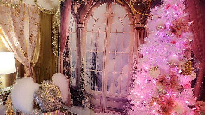 My 2023 Christmas / Holiday Cam Room Decor (from left to right)  It's a Pink Christmas  @camsdotcom https://t<a href="/tag/barbie"class="tags"><span>#barbie</span></a><a href="/tag/holidayseason"class="tags"><span>#holidayseason</span></a>