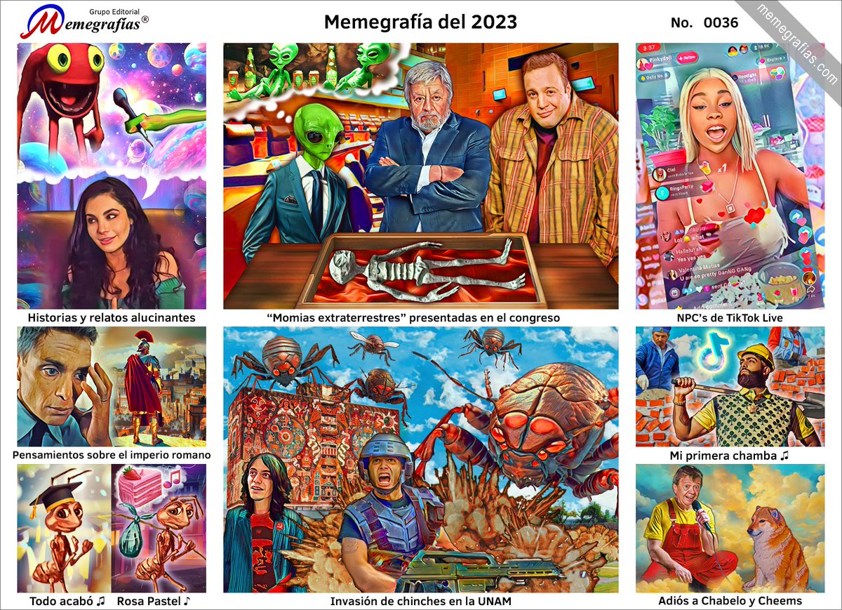 memegrafias's tweet photo. Despedimos el 2023 con la tradicional Memegrafía del año. https://t.co/REwUUkN7cV