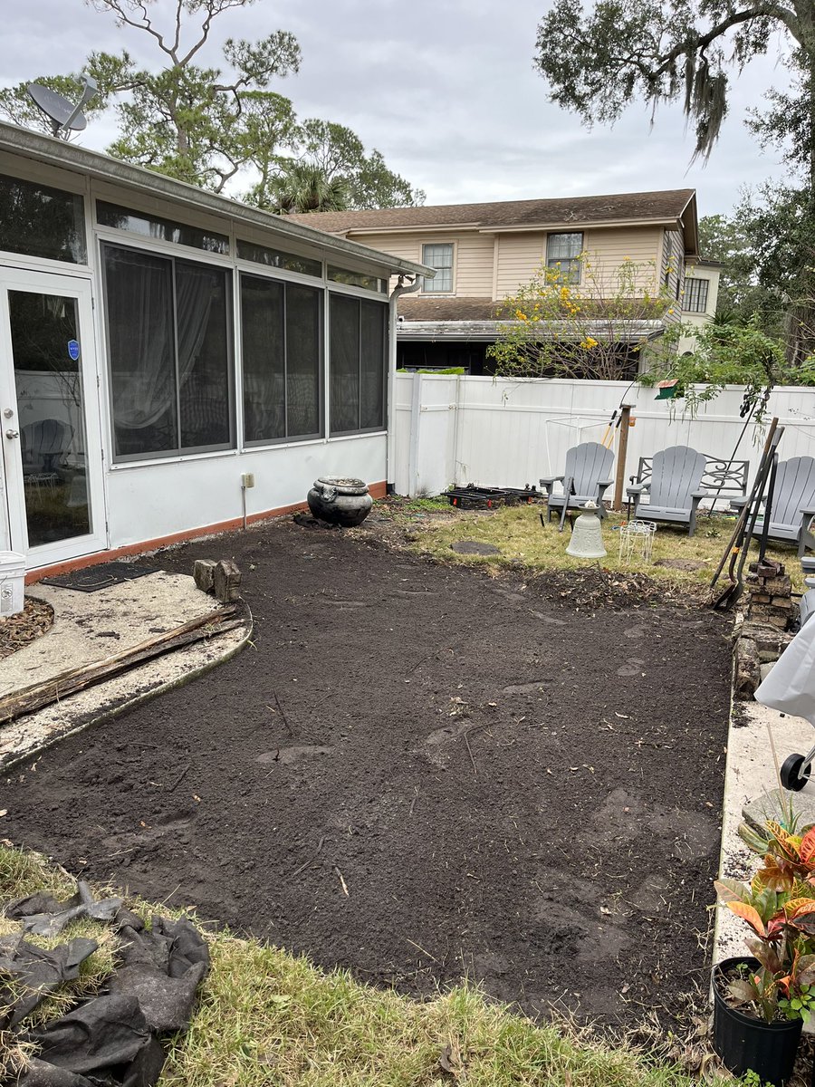 ntjturf's tweet photo. It appears patio construction has entered our line-up. Great contributions by @NTJTurf_family. Should have finished photos this weekend. #doitwell #doitonce https://t.co/liPwOMIceh