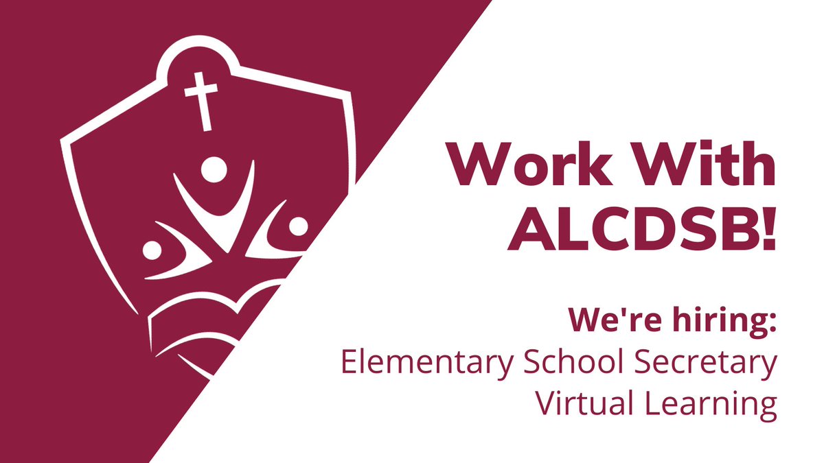 The ALCDSB is #hiring an Elementary School Secretary, Virtual Learning (Belleville). This permanent 10-month position posting closes Jan. 12 at 4:00 p.m. Apply now: alcdsb.on.ca/Careers/Lists/…
#ChooseALCDSB