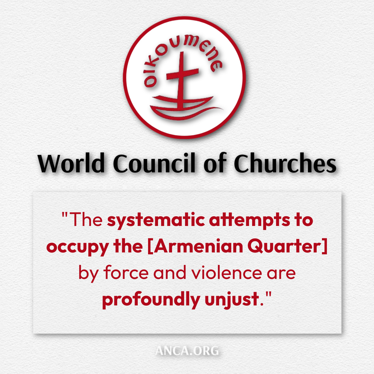 WCC Defends Rights of Armenian community in Jerusalem: World Council of Churches - @Oikoumene - is “deeply disturbed” by reports of continuous assaults on the Armenian community and other Palestinian residents of Jerusalem. Follow @SavetheArQ