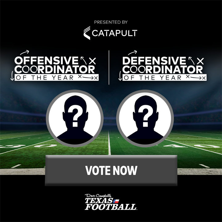 Vote for the Offensive & Defensive Coordinators of the Year presented by @catapultsports! Voting = UNLIMITED through 12/29 🔗: texasfootball.com/coordinators-o… @1RoUSeFB | @CHLonghorns
