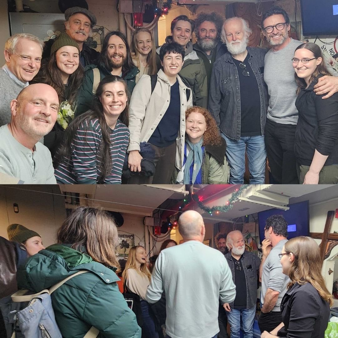 JackmansLanding's tweet photo. Hugh visited the play “Translations” last night at the Irish Repertory Theater. 📸: @ irish_rep: From River City 🎺 to Ballybeg ☘️ thank you to @RealHughJackman for visiting with the cast and crew of TRANSLATIONS!
#IrishRep #IrishRepertoryTheatre #translations #HughJackman https://t.co/BVnDNKdfNj