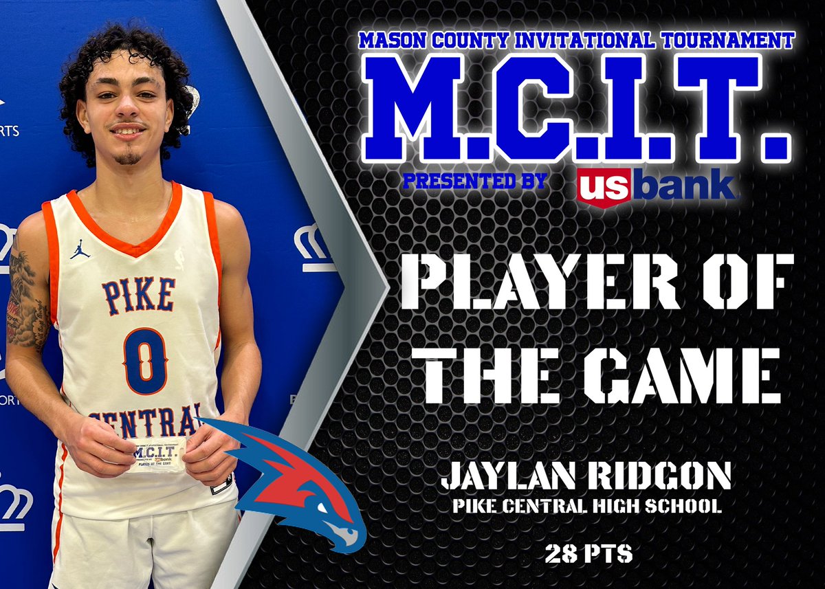 Mason Co. Royals Boys Basketball (@mcroyalsbball) on Twitter photo Day 2 Final at the Fieldhouse
Mason County Invitational Tournament
<a href="/PikeCoCentralBB/">Pike Co. Central Hoops</a> - 73
<a href="/TCBasketball_/">Tates Creek High School Boys Basketball</a> - 57
Player of the Game
Jaylan Rigdon - Pike Central Day 2 Final at the Fieldhouse
Mason County Invitational Tournament
<a href="/PikeCoCentralBB/">Pike Co. Central Hoops</a> - 73
<a href="/TCBasketball_/">Tates Creek High School Boys Basketball</a> - 57
Player of the Game
Jaylan Rigdon - Pike Central
