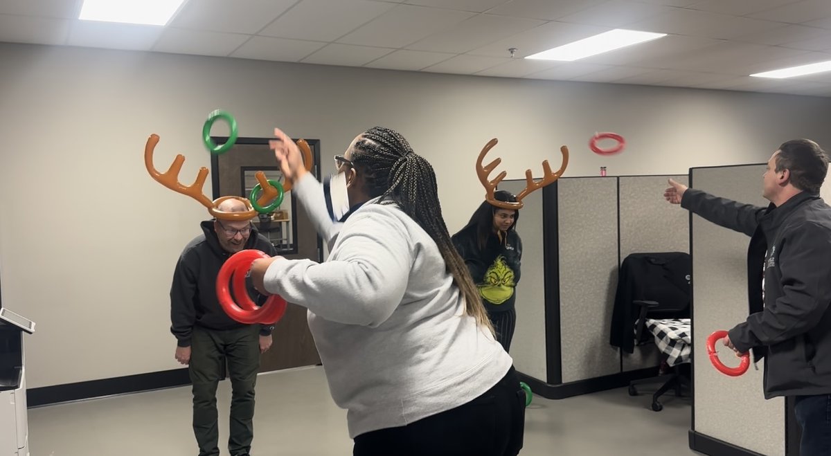 Rudolph was invited to our reindeer games! 🦌🛟
 
#officeparty #officechristmas #workfam #officecelebration #reindeergames