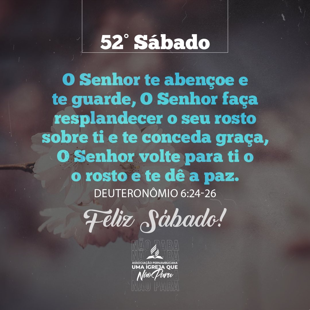 🟦 Feliz sábado!
Este que será o último sábado de 2023. Foi um ano de grandiosas bençãos em cada aspecto da nossa querida Associação Pernambucana! Que o bondoso Deus continue acrescentando bênçãos sem medida sobre a sua vida, família, saúde! 🛐🛐🛐
#APeUmaIgrejaQueNaoPara