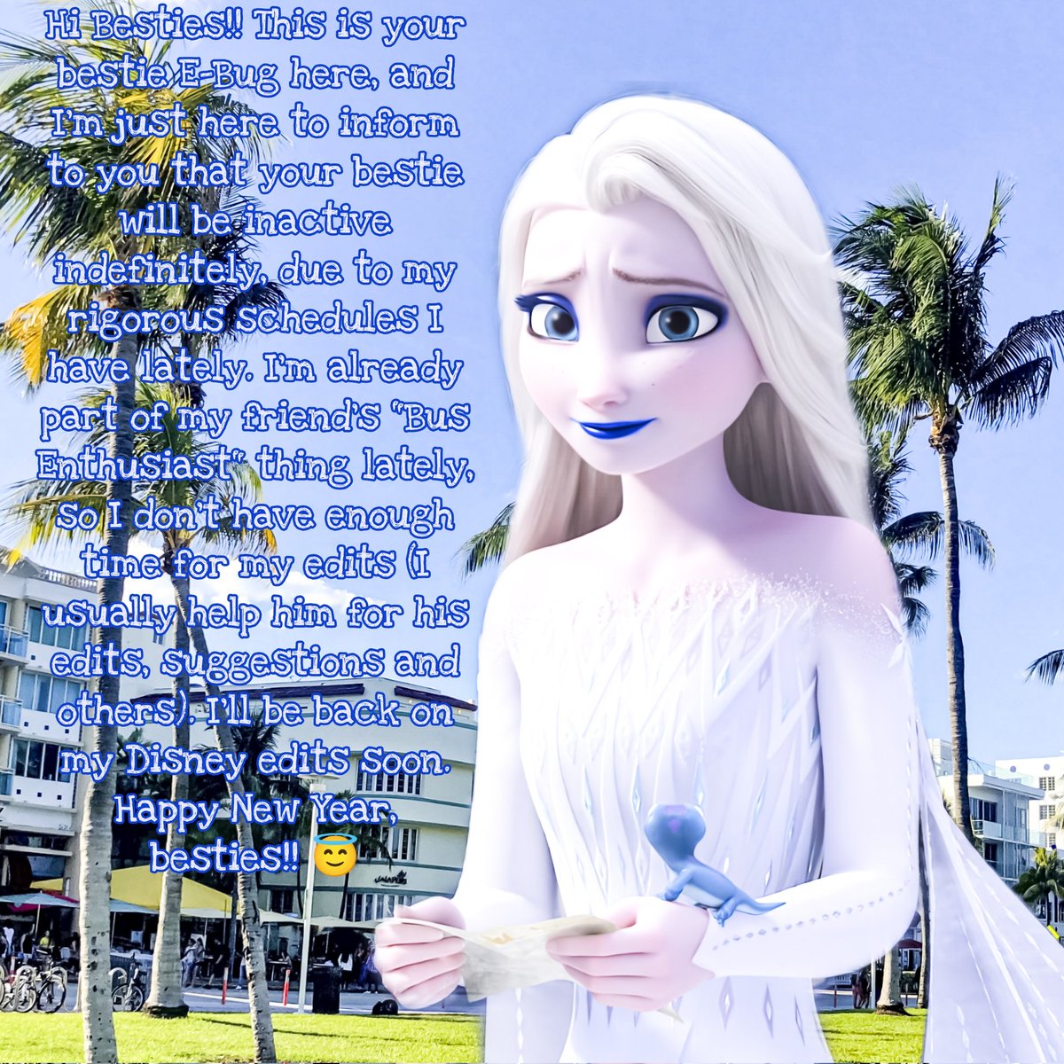 Important announcement from ya bestie E-Bug. 💙😊😇