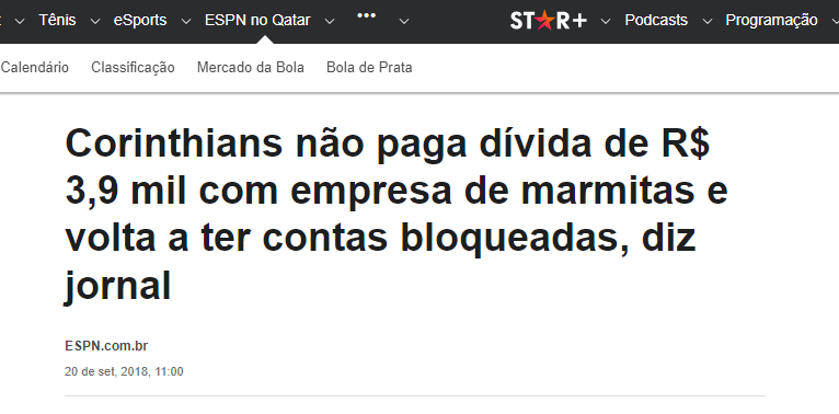 Corinthains não paga nem as marmitas imagina os talleres