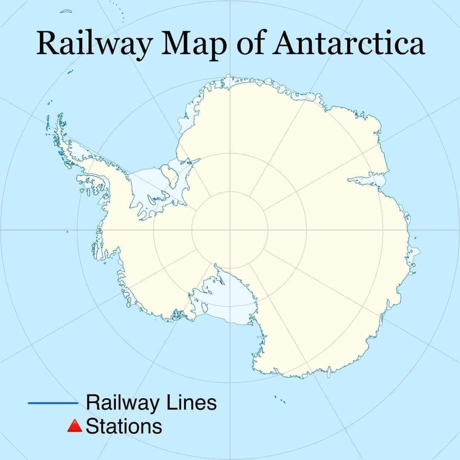 Railway map of Antarctica