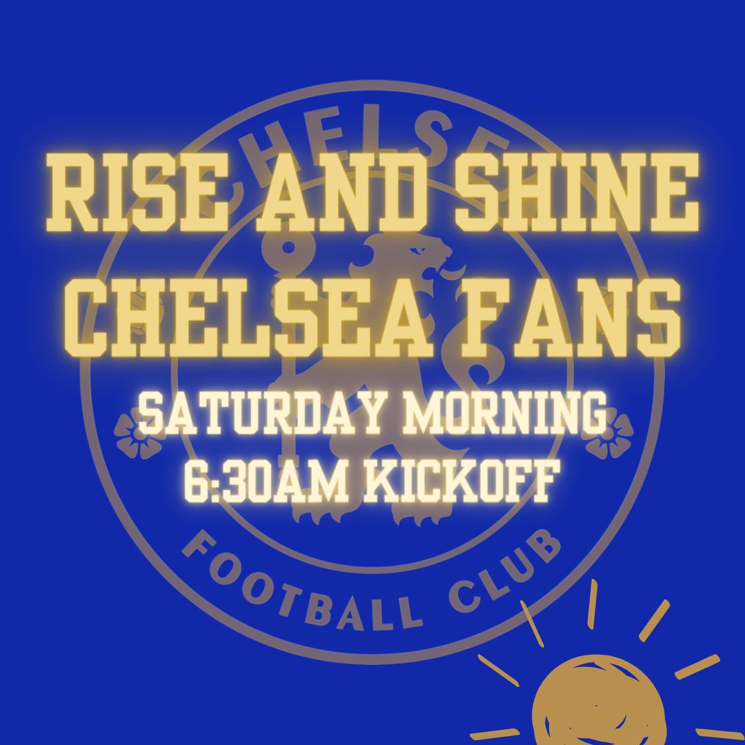 ☀️DOORS OPEN @6AM☀️
Set your alarms, bundle up, and join us tomorrow morning for the Chelsea match!
$5 Guinness drafts
$5 Chelsea Bombs
$6 Truly seltzers
$8 Spiked Cold Brew