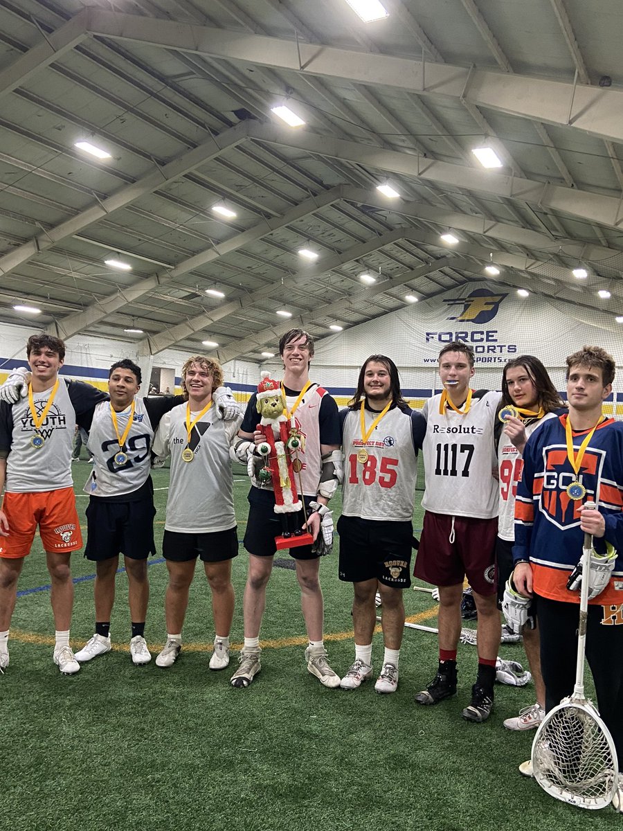 DeanRem14's tweet photo. The Nutcracker Bash tournament this year - Back-to-Back champs! Congrats boys - it’s been an honor to coach you all! @ColeRembielak @jakerembielak14 @hoovervikinglax @brlax https://t.co/u0Un7XIwHK