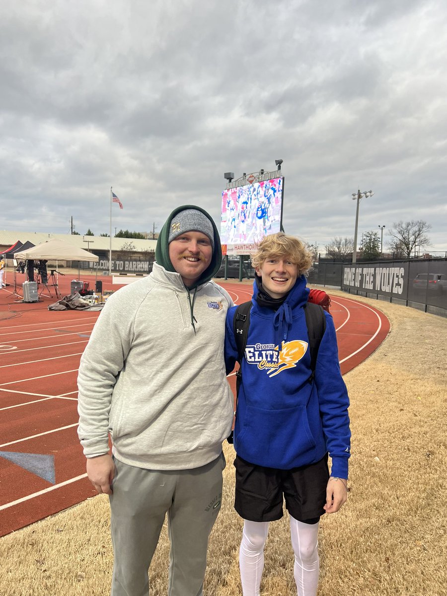 I had a blast @GAEliteClassic thank you @RustyMansell_ for the invitation. And thank you to the coaches and everyone else that made this possible. Was also great to see some familiar faces, just missing one @CoachEdDudley63… @gdudley18 @1lyf2liv3 @WBDoggsFB